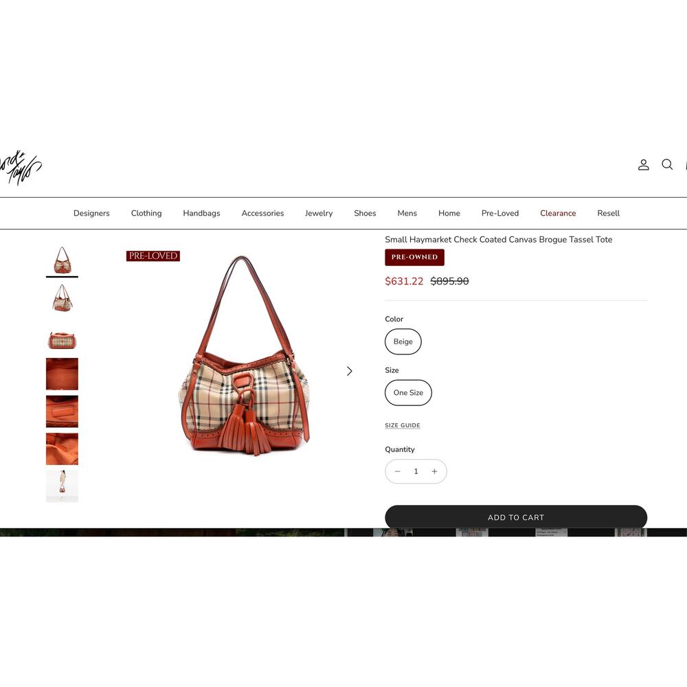 Burberry Haymarket Check Coated Canvas Crossbody Shoulder Bag Orange - Picture 12 of 12
